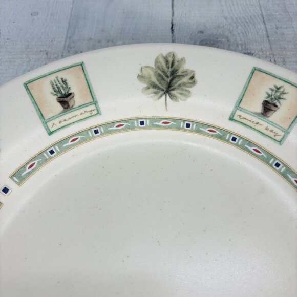 Pfaltzgraff NATUREWOOD Leaves Herbs Garden Tools Stoneware Dinner Plates Set 4 - Picture 12 of 16